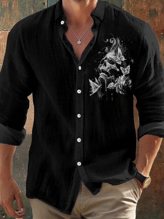 Men's Vintage Skull Faith Long Sleeve Shirt