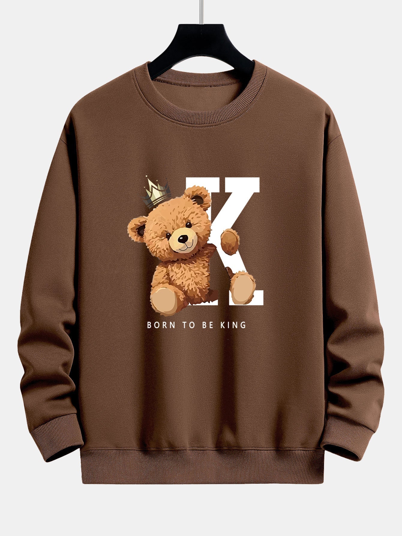 Crown King Bear Print Relax Fit Sweatshirt