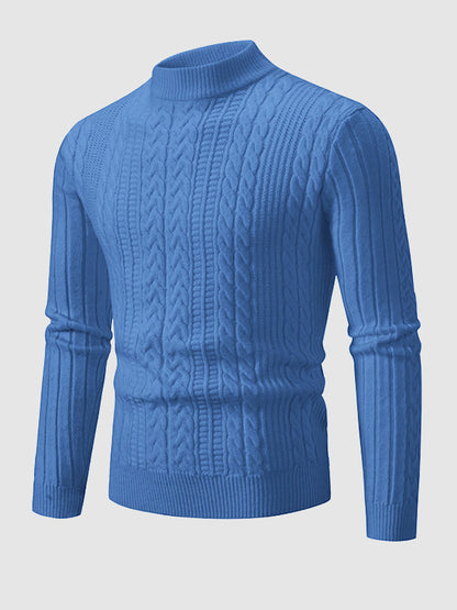 Men's Classic Geometric Slim Stand Collar Sweater