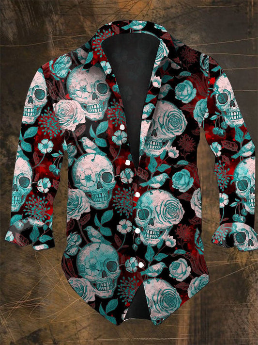 Men's Skull Print Long Sleeve Shirt