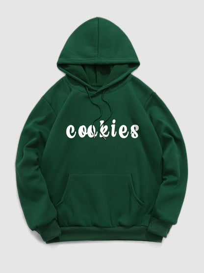 Men's "COOKIES" letter print casual hoodie