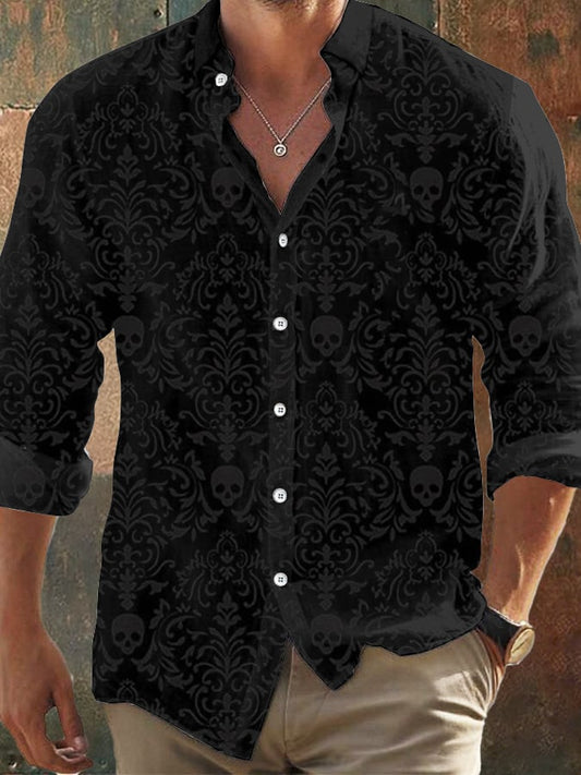 Men's Vintage Skull Faith Long Sleeve Shirt