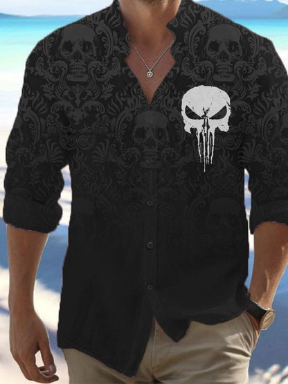 Men's Vintage Skull Faith Long Sleeve Shirt