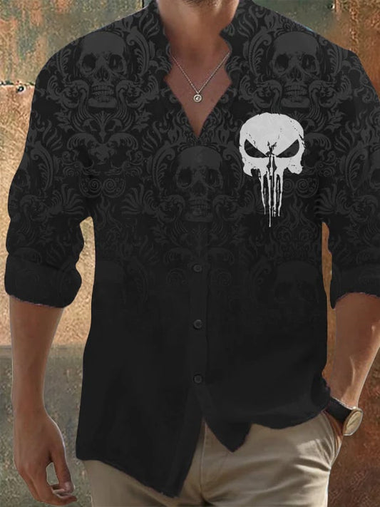 Men's Vintage Skull Faith Long Sleeve Shirt