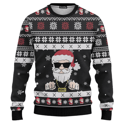 Custom Cosplay Santa Hoho Black Ugly Sweater Best Gift For Christmas