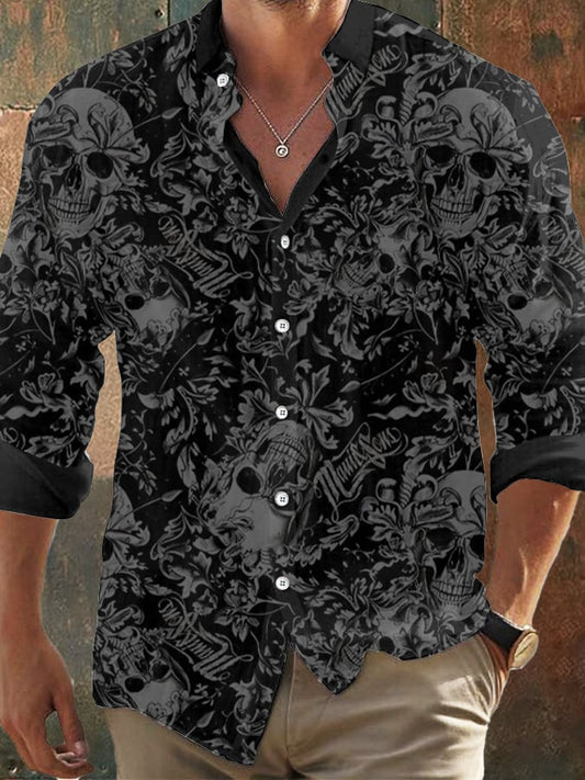 Men's Vintage Skull Faith Long Sleeve Shirt