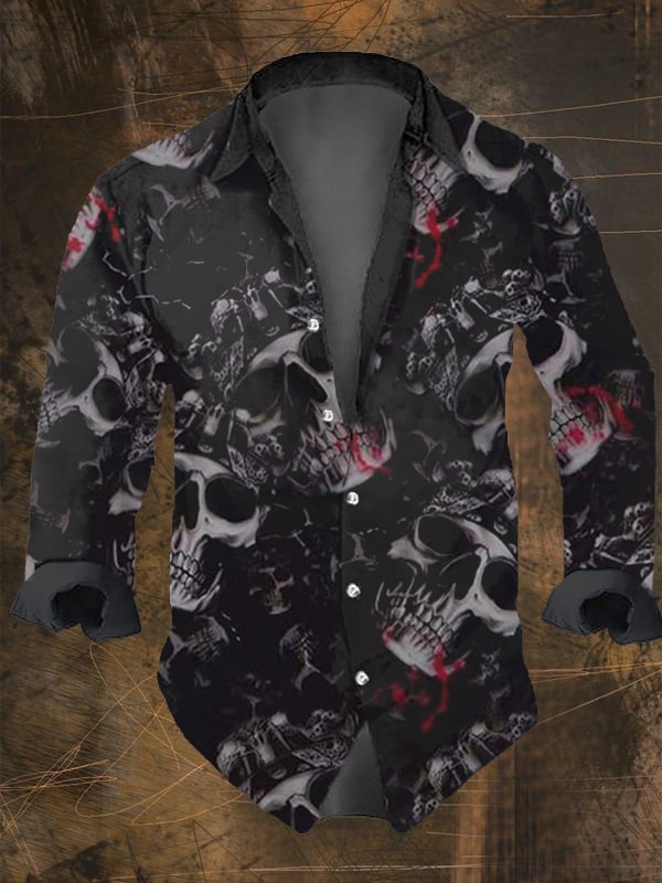 Men's Vintage Skull Faith Long Sleeve Shirt