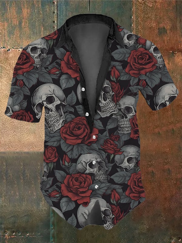 Men's Skull Faith Vintage Short Sleeve Shirt