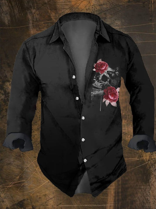 Men's Vintage Skull Faith Long Sleeve Shirt