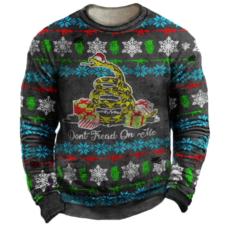 Ugly Christmas Sweater-Don't Tread On Me Fleece Sweatshirt