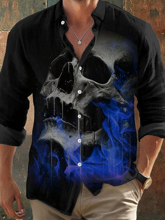 Men's Vintage Skull Faith Long Sleeve Shirt