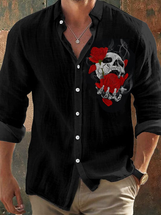 Men's Vintage Skull Faith Long Sleeve Shirt