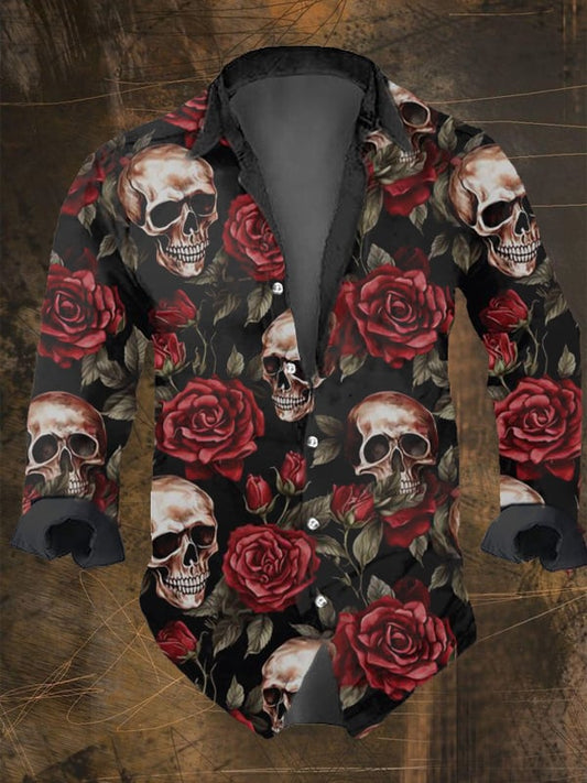 Men's Vintage Skull Faith Long Sleeve Shirt