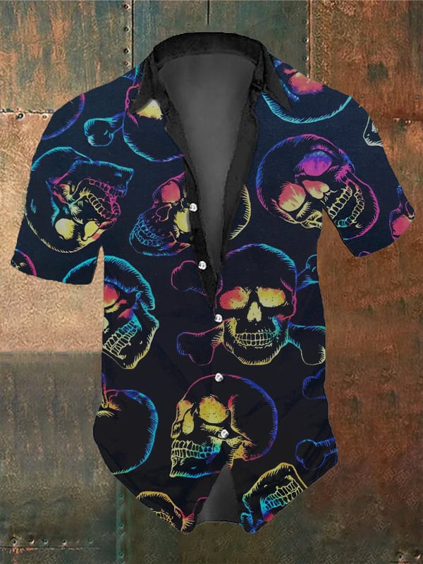 Men's Skull Faith Vintage Short Sleeve Shirt