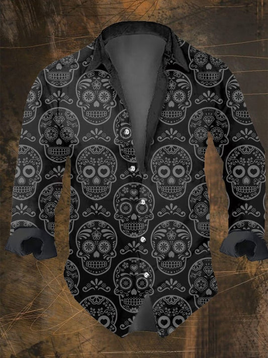 Men's Vintage Skull Faith Long Sleeve Shirt