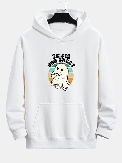 Ghost Slogan Print Relax Fit Hoodie