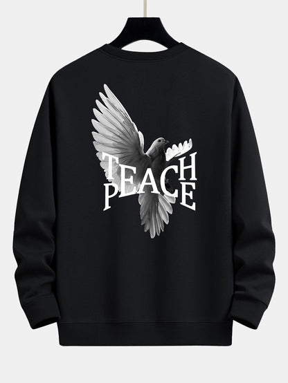 Peace Dove Back Print Relax Fit Sweatshirt