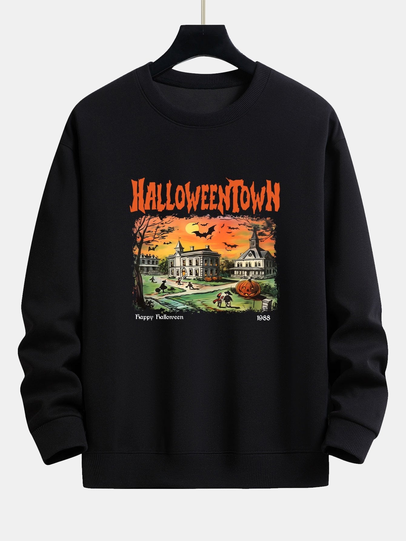 Halloween Town Print Relax Fit Sweatshirt