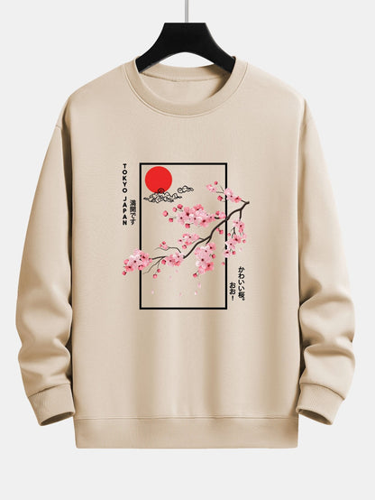 Cherry Blossom Slogan Print Relax Fit Sweatshirt