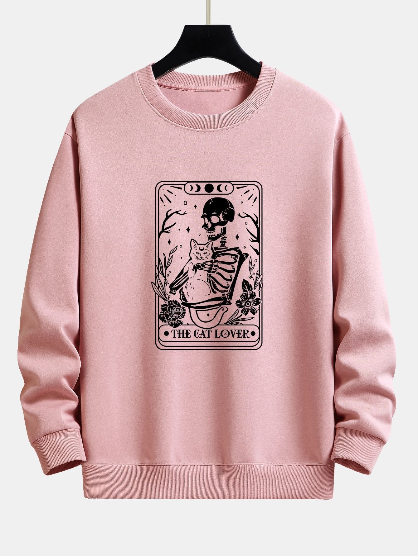 Cat Skeleton Print Relax Fit Sweatshirt