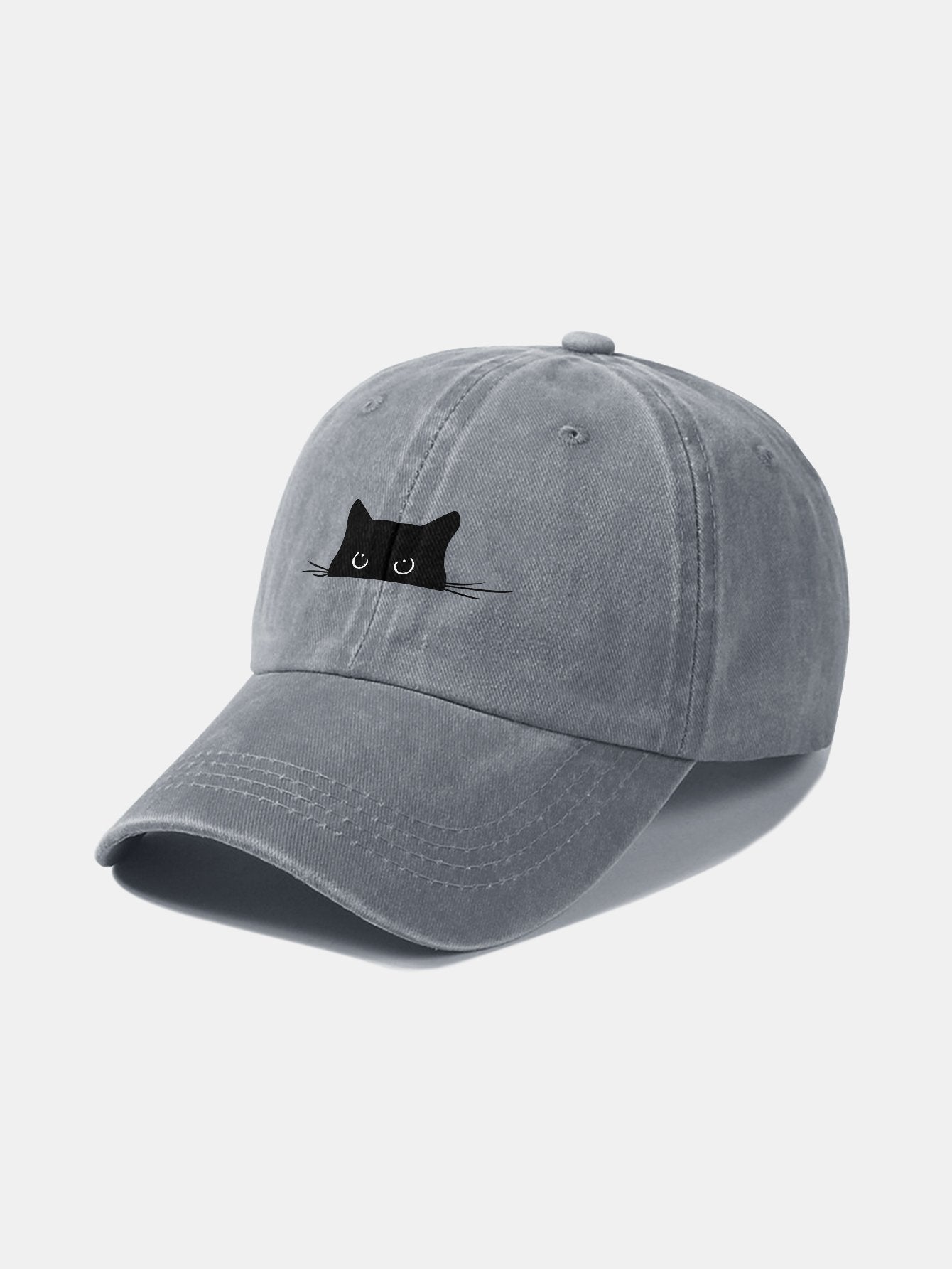 Cat Pattern Casual Washed Cotton Baseball Cap