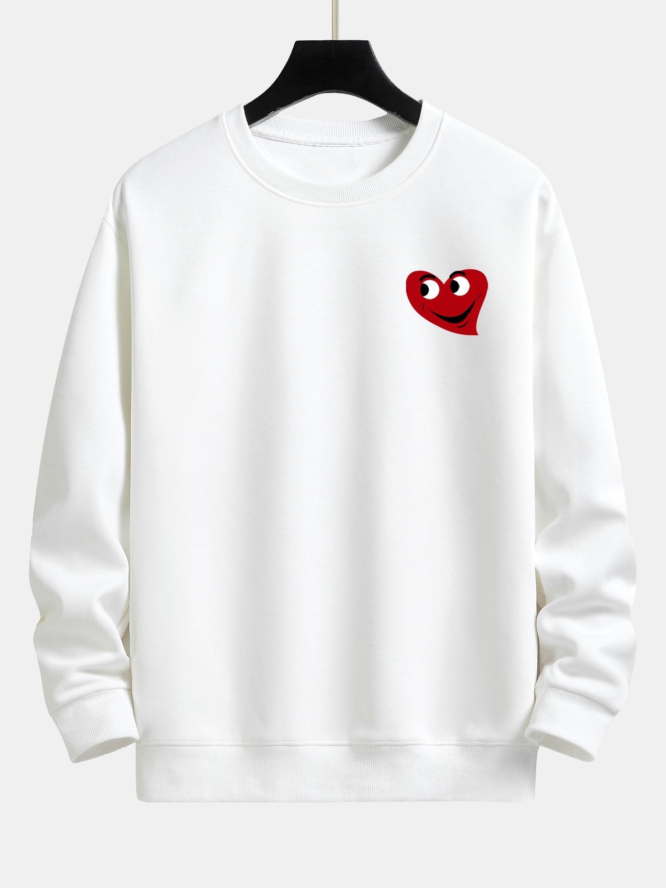 Heart Shaped Smiley Face Print Relax Fit Sweatshirt