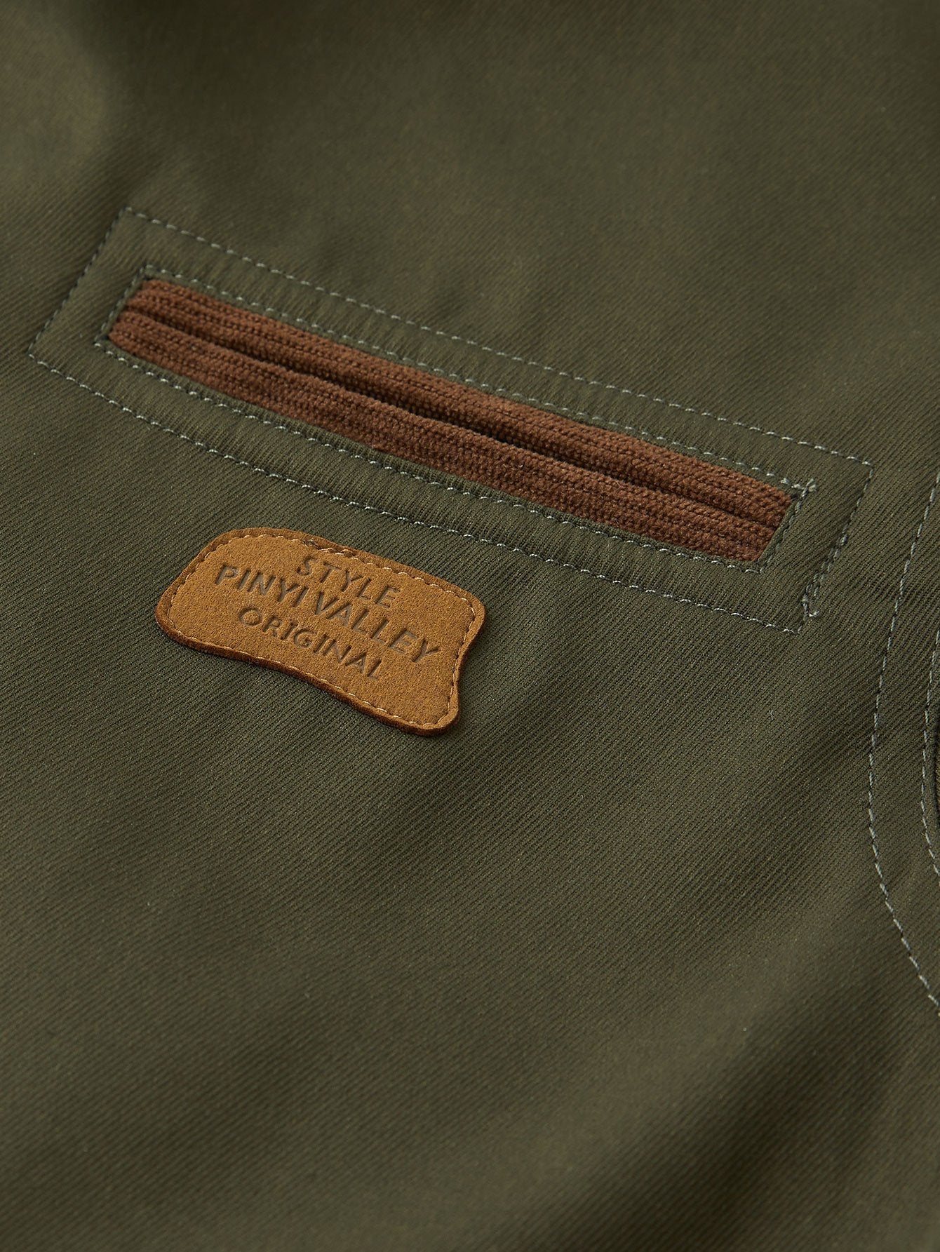 Corduroy Collar Zip Up Jacket