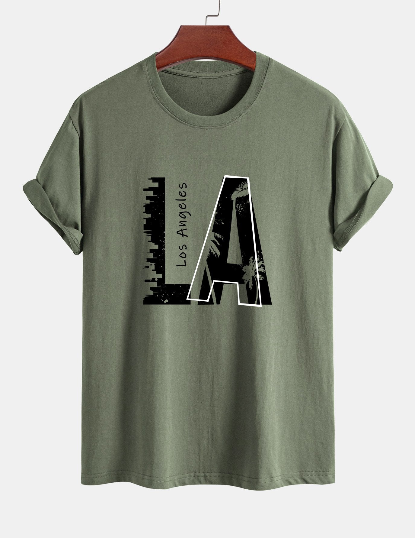 Regular Fit Los Angeles Print Cotton T-Shirt