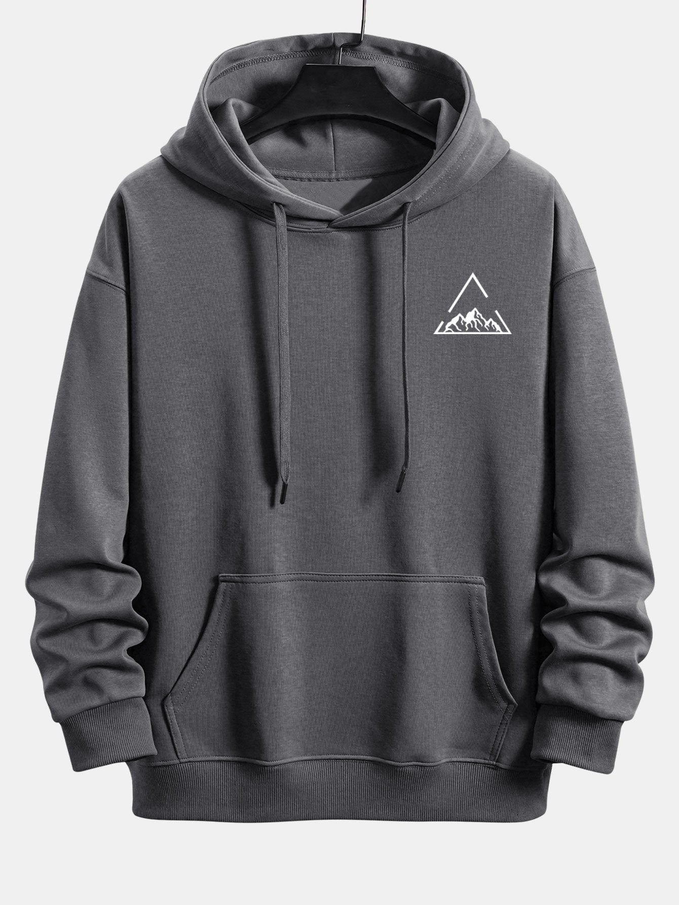 Triangle Mountain Print Relax Fit Hoodie