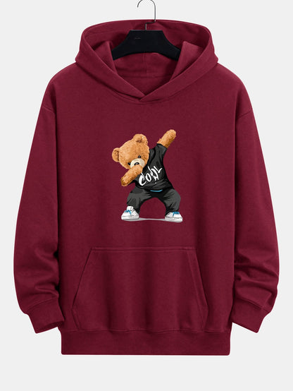 Cool Bear Print Relax Fit Hoodie