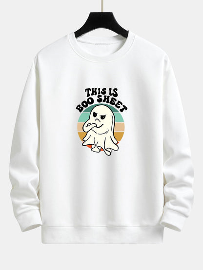 Ghost Slogan Print Relax Fit Sweatshirt