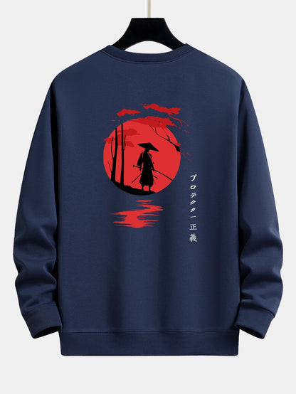 Samurai Back Print Relax Fit Sweatshirt