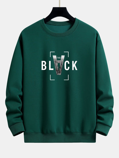 Black Print Relax Fit Sweatshirt