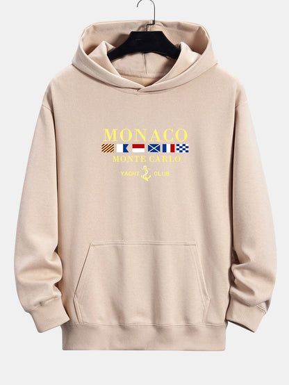 Monaco Slogan Print Relax Fit Hoodie