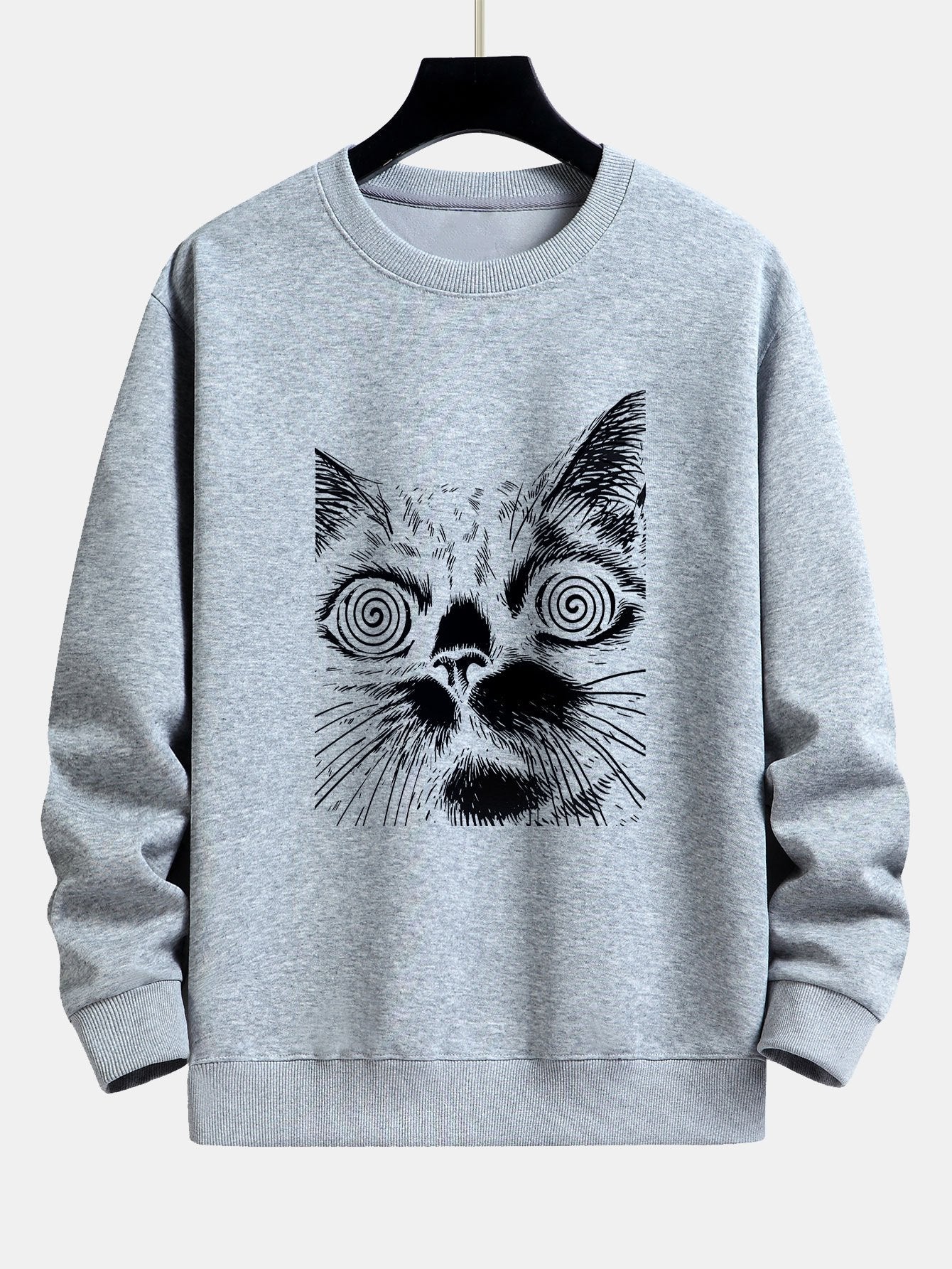 Sketch Cat Print Relax Fit Sweatshirt