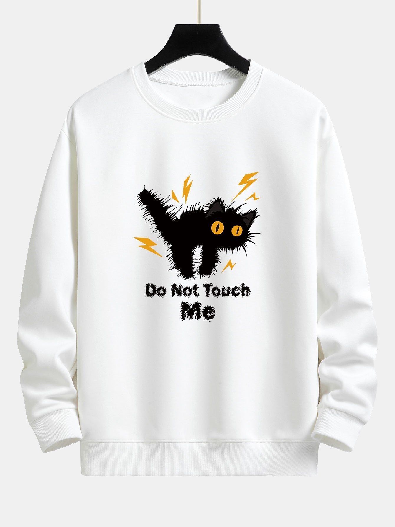 Angry Cat Print Relax Fit Sweatshirt