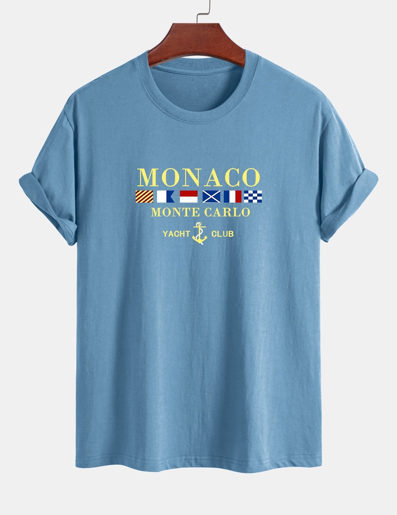 Regular Fit Monaco Slogan Print Cotton T-Shirt