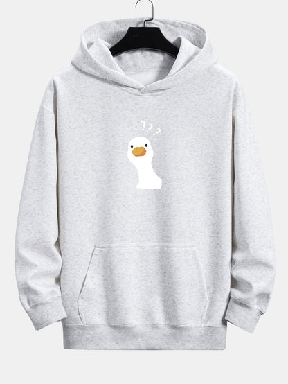 Question Mark Doubtful Duck Print Relax Fit Hoodie