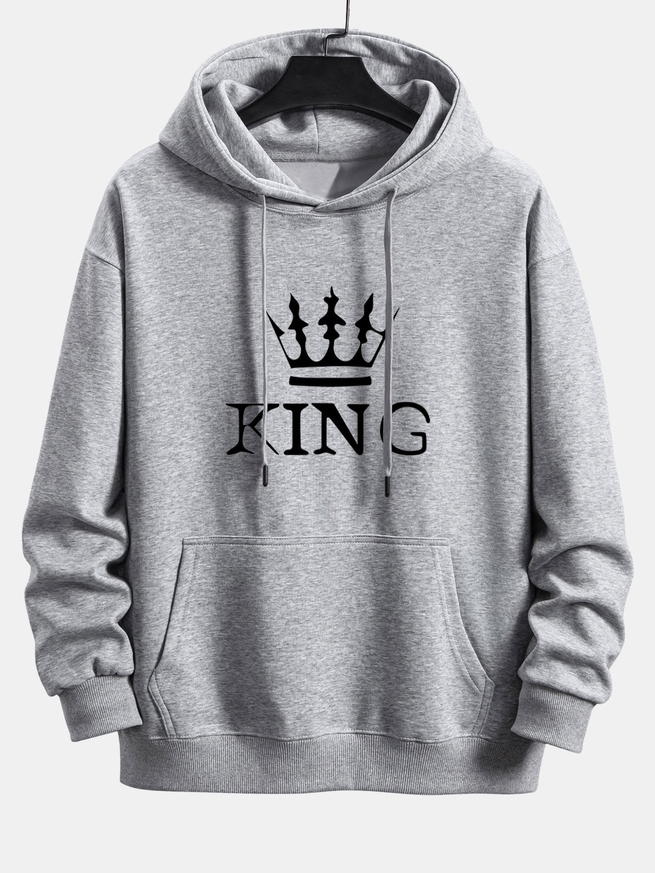 King Crown Print Relax Fit Hoodie