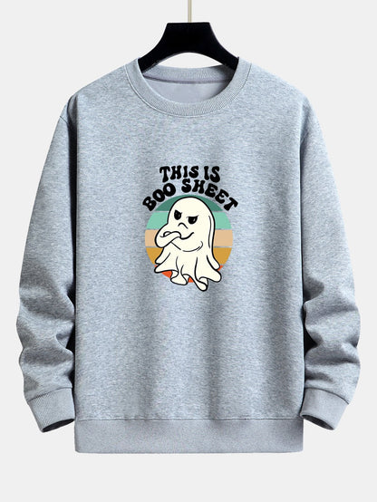 Ghost Slogan Print Relax Fit Sweatshirt