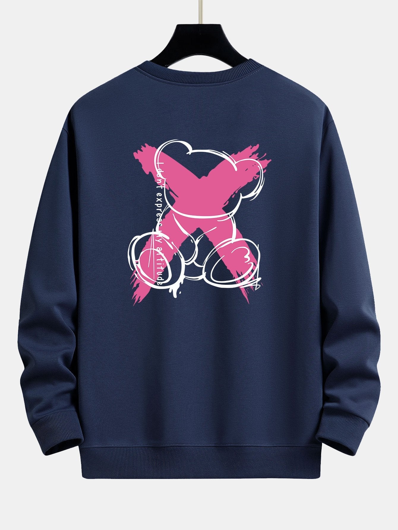 Graffiti Bear Print Relax Fit Sweatshirt