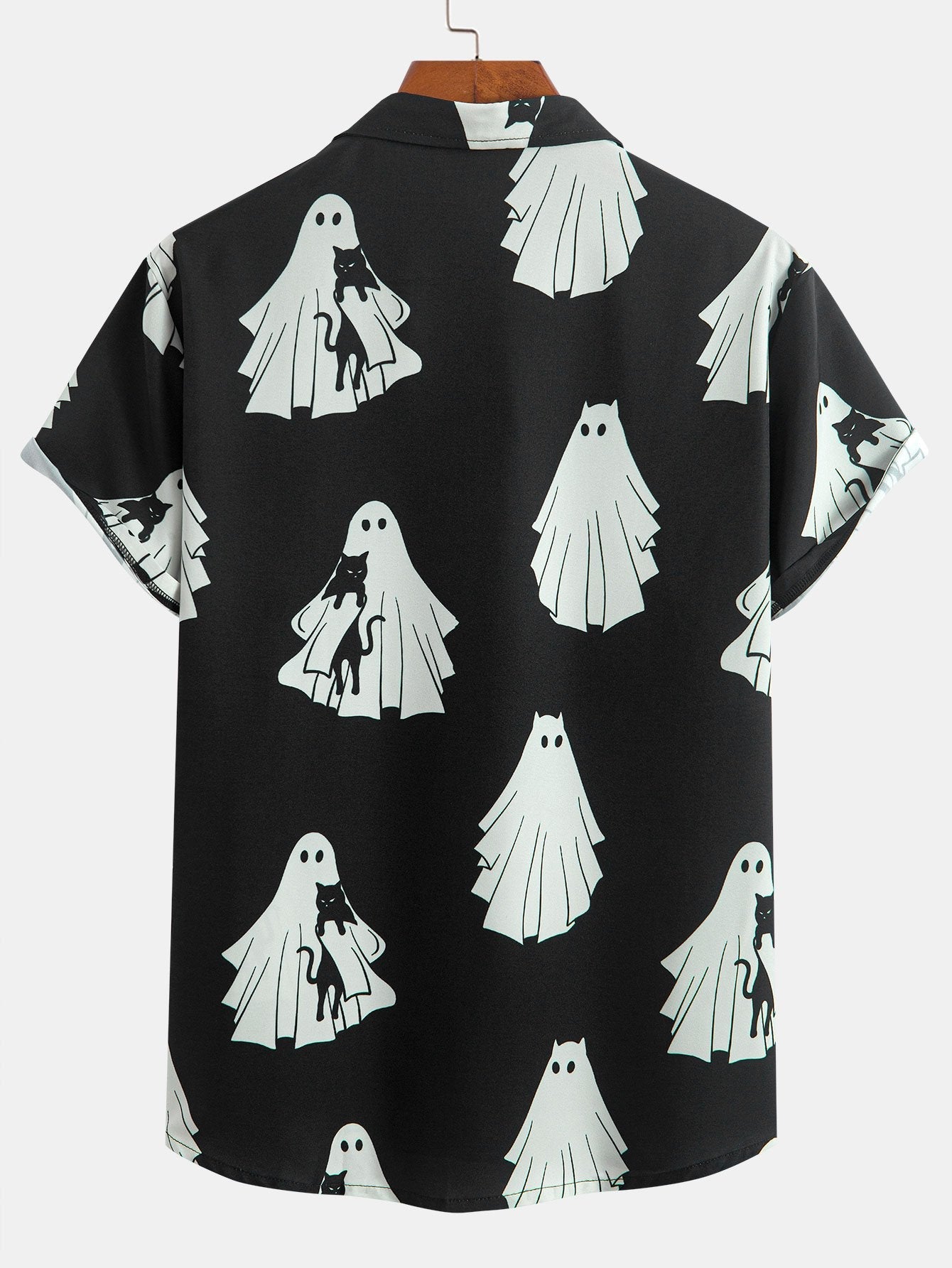 Ghost Black Cat Button Up Shirt