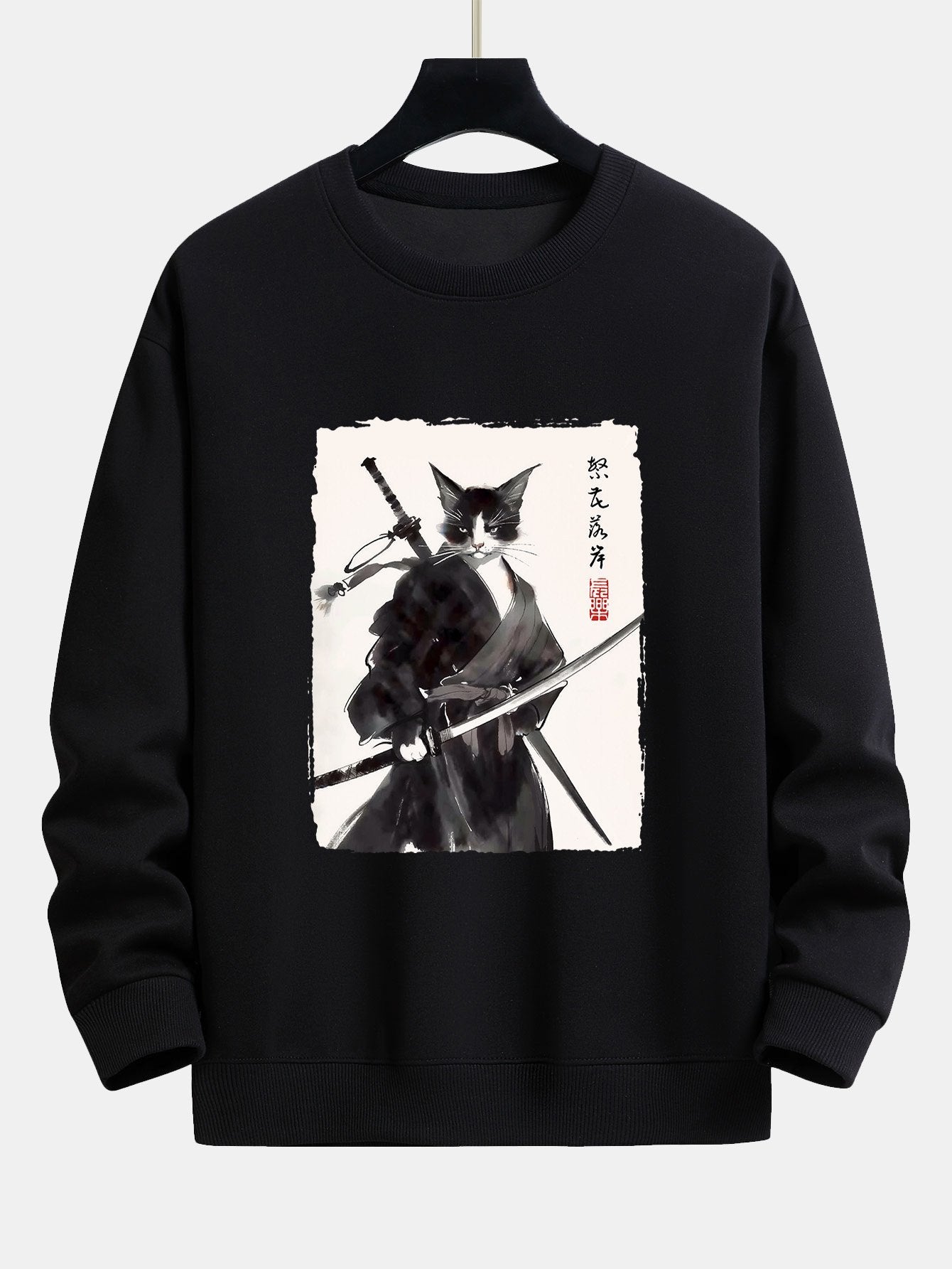 Warrior Cat Print Relax Fit Sweatshirt