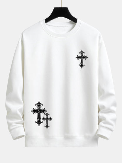 Cross Print Relax Fit Sweatshirt