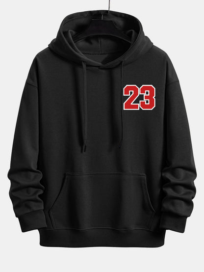 Number 23 Print Relax Fit Hoodie