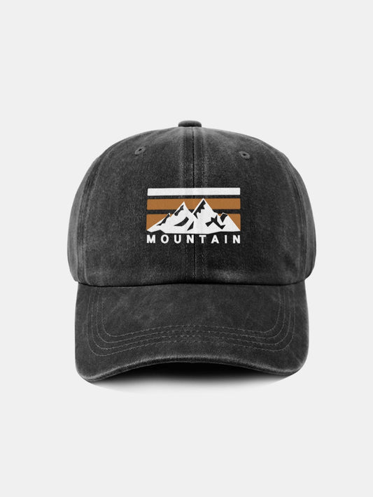 Mountains Pattern Classic Retro Washed Distressed Cotton Baseball Cap