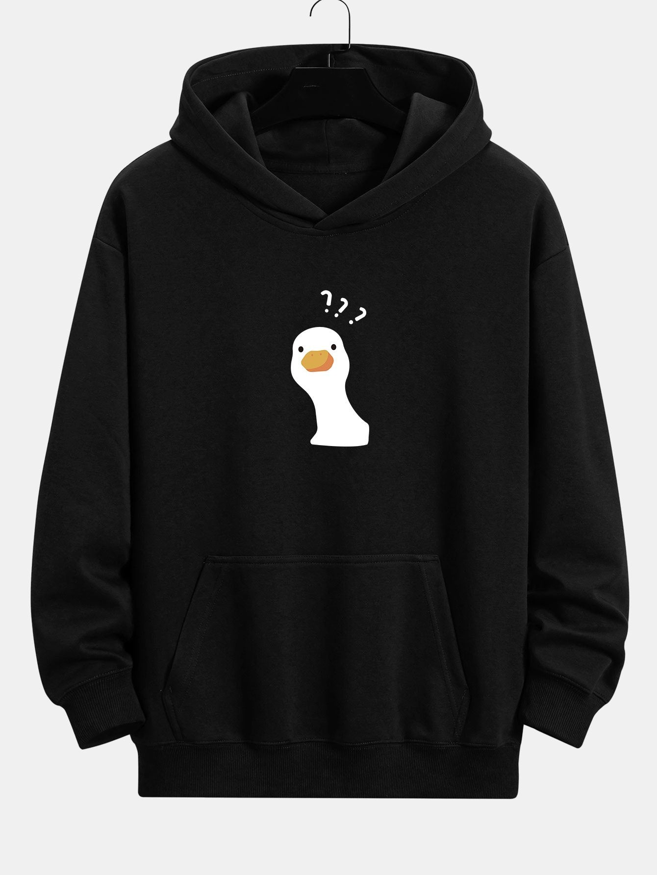 Question Mark Doubtful Duck Print Relax Fit Hoodie