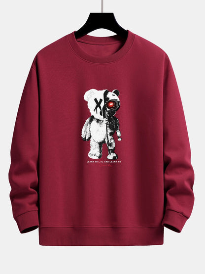 Robot Bear Print Relax Fit Sweatshirt