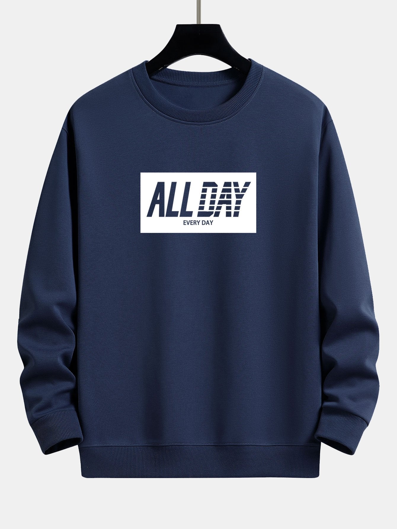 All Day Slogan Print Relax Fit Sweatshirt