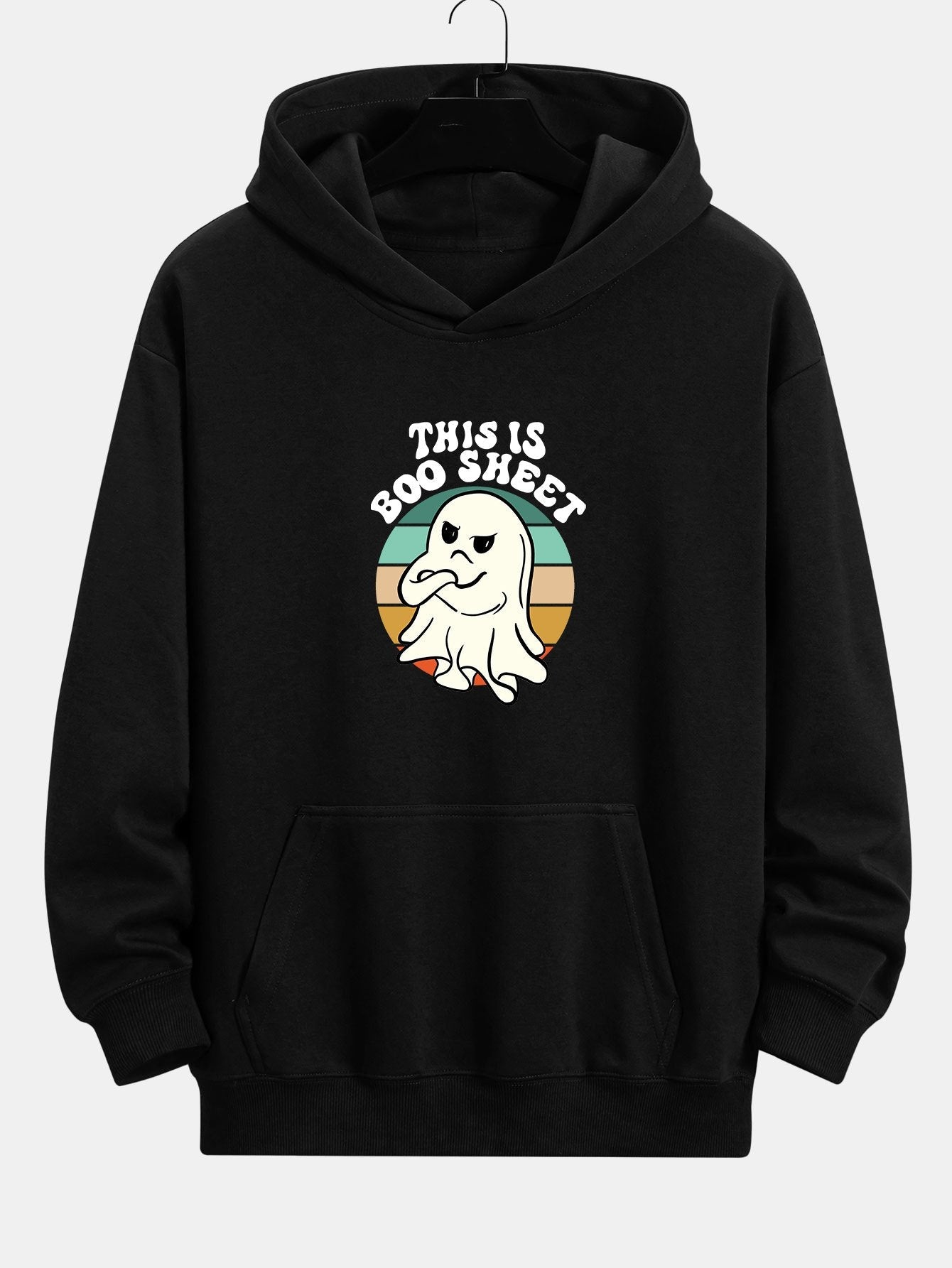 Ghost Slogan Print Relax Fit Hoodie